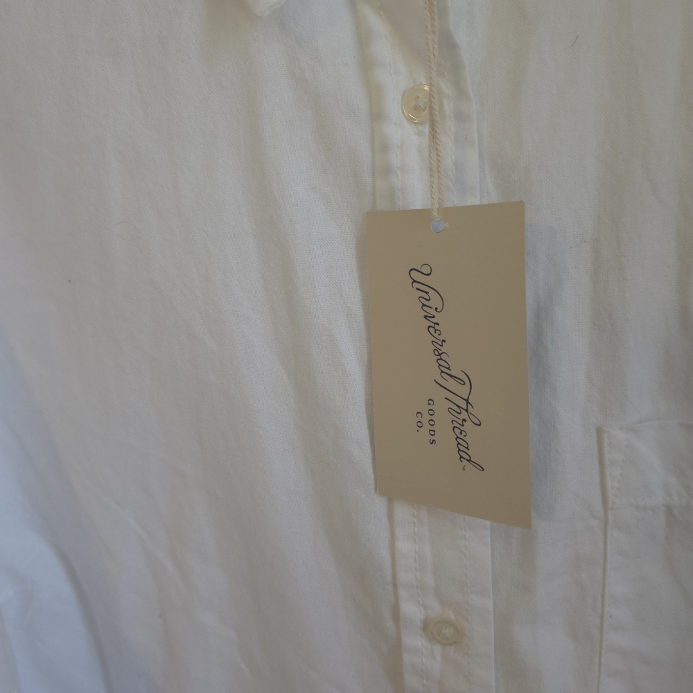 Universal Thread Long Sleeve Classic Fit Button-Down Shirt  White XXL - Picture 8 of 15